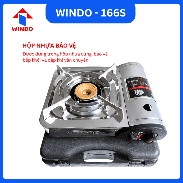 Bếp gas khung inox Windo