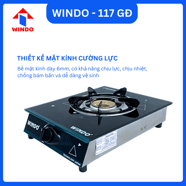 Bếp ga điếu gang đơn mặt kính