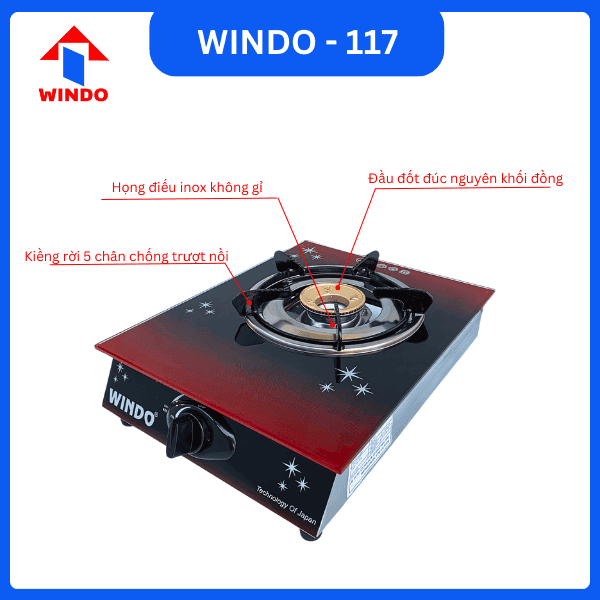 Bếp gas đơn đầu đốt đồng thau