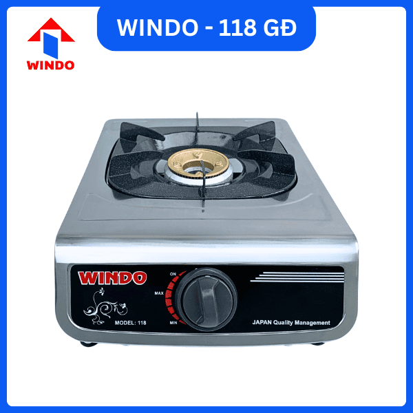 Bếp gas đơn để bàn mặt inox WINDO - 118 GĐ