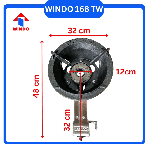 Kích thước bếp khè công nghiệp Windo 168 TW