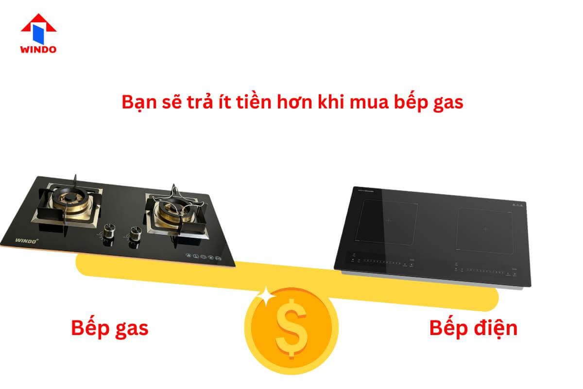 Bếp gas có đơn giá trung bình thấp hơn so với bếp điện