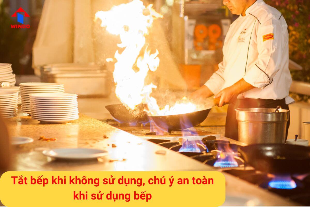 Đảm bảo an toàn trong suốt quá trình nấu ăn bằng bếp gas